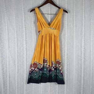 Vintage Max Rave Deep V Neck A Line Dress - Small